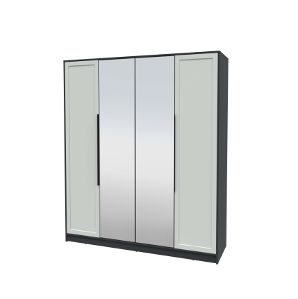 Шкаф распашной Тренд КТ-Ш4 (з) (Антрацит ЛДСП/ Грэй ЛМДФ) Ш1800 В2128 Г547